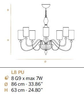 Люстра Euroluce DENISE 8L